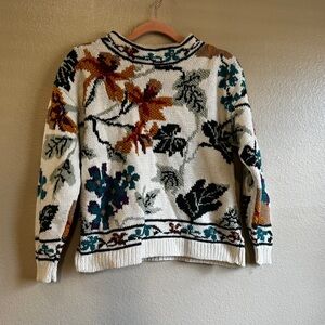 VINTAGE CHUNKY KNIT Floral Patterned Women's Sweater